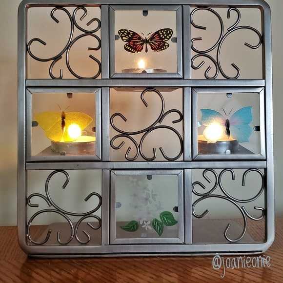 PartyLite Other - PARTYLITE Butterfly Glass Easel Tealight Holder